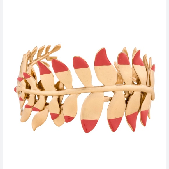 Tory Burch Gold Fern Cuff with Pouch - Picture 2 of 8